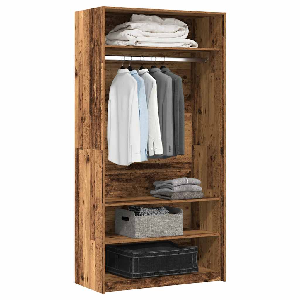 vidaXL Wardrobe Old Wood 100x50x200 cm Engineered Wood