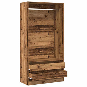 vidaXL Wardrobe Old Wood 100x50x200 cm Engineered Wood