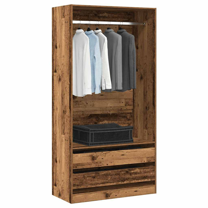 vidaXL Wardrobe Old Wood 100x50x200 cm Engineered Wood