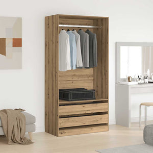 vidaXL Wardrobe Artisan Oak 100x50x200 cm Engineered Wood