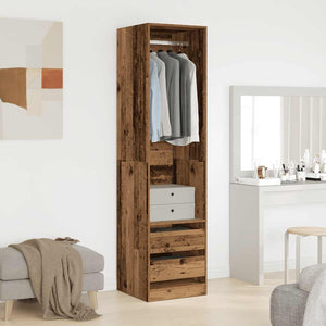 vidaXL Wardrobe Old Wood 50x50x200 cm Engineered Wood