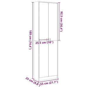 vidaXL Hallway Wardrobe Sonoma Oak 55x25x189 cm Engineered Wood