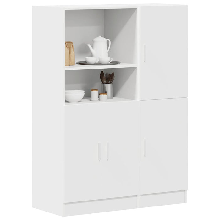 vidaXL 2 Piece Kitchen Cabinet Set White Engineered Wood