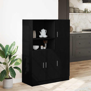 vidaXL 2 Piece Kitchen Cabinet Set Black Engineered Wood