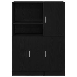 vidaXL 2 Piece Kitchen Cabinet Set Black Engineered Wood