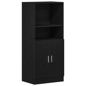 vidaXL 2 Piece Kitchen Cabinet Set Black Engineered Wood