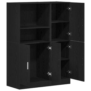 vidaXL 2 Piece Kitchen Cabinet Set Black Engineered Wood