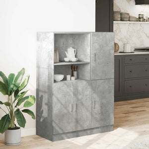 vidaXL 2 Piece Kitchen Cabinet Set Concrete Grey Engineered Wood