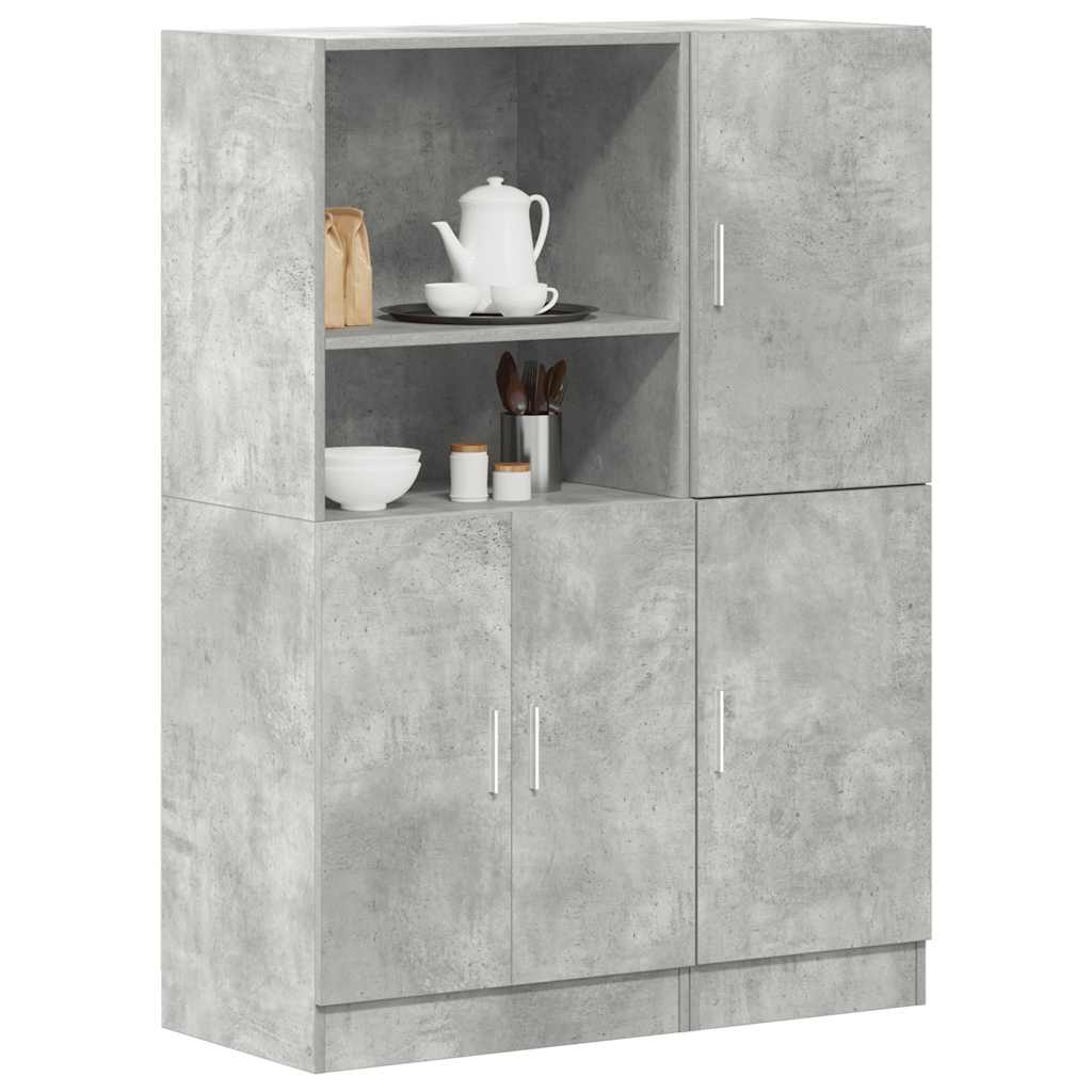 vidaXL 2 Piece Kitchen Cabinet Set Concrete Grey Engineered Wood