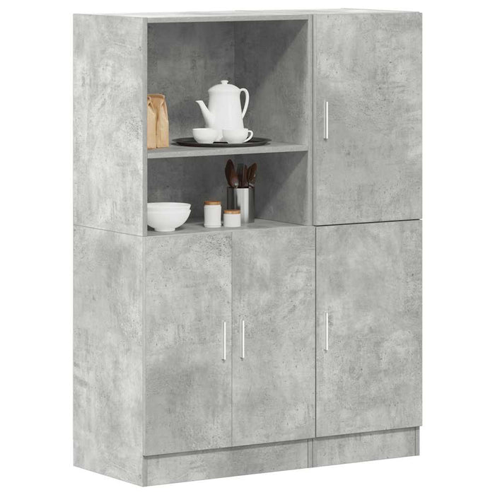 vidaXL 2 Piece Kitchen Cabinet Set Concrete Grey Engineered Wood