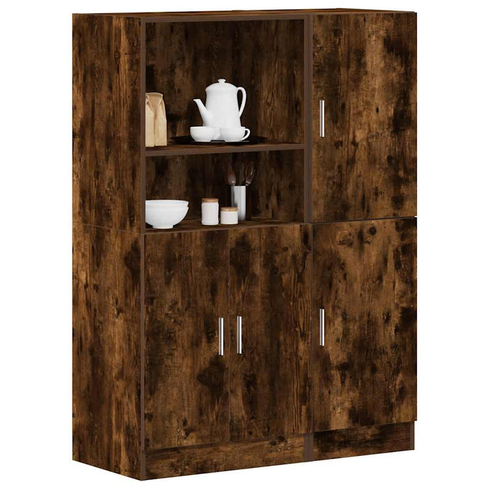 vidaXL 2 Piece Kitchen Cabinet Set Smoked Oak Engineered Wood