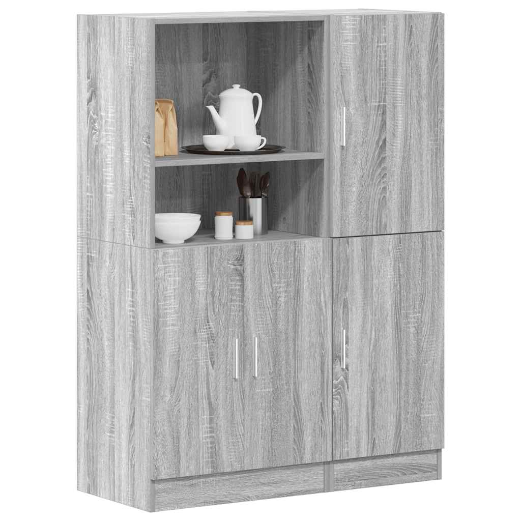 vidaXL 2 Piece Kitchen Cabinet Set Grey Sonoma Engineered Wood