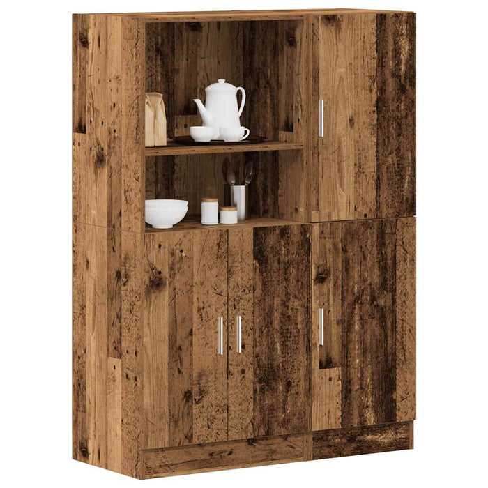 vidaXL 2 Piece Kitchen Cabinet Set Old Wood Engineered Wood