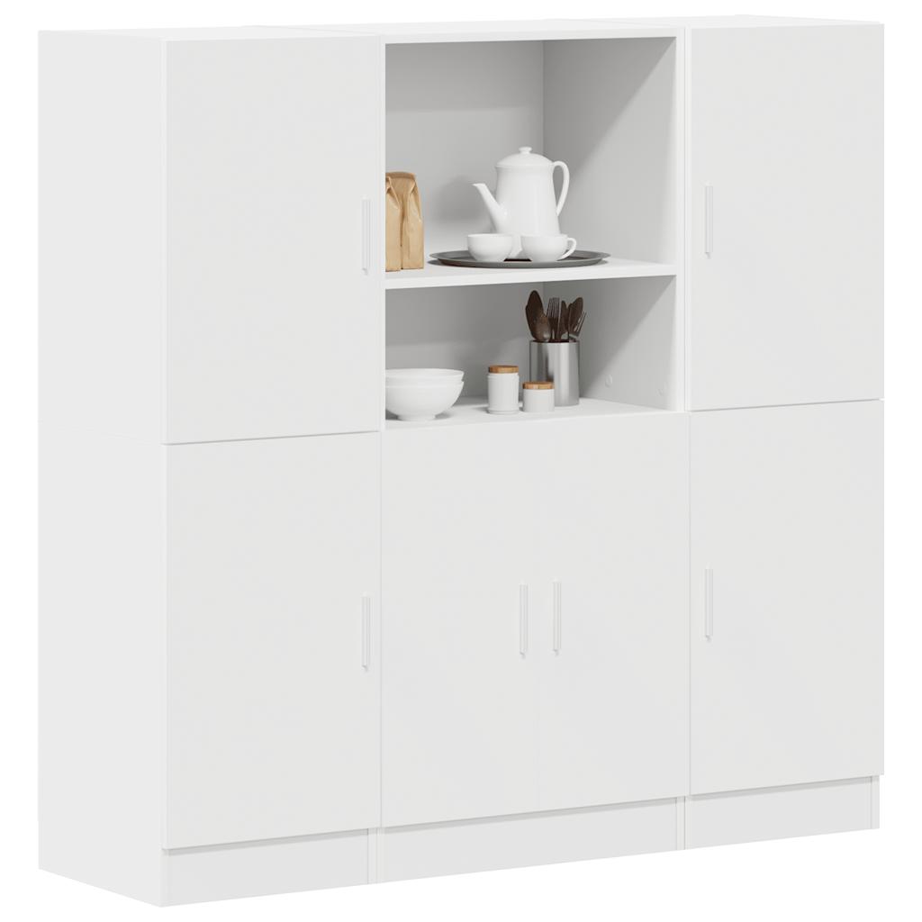 vidaXL 3 Piece Kitchen Cabinet Set White Engineered Wood