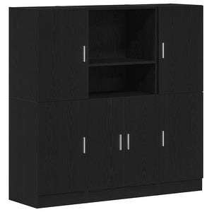 vidaXL 3 Piece Kitchen Cabinet Set Black Engineered Wood