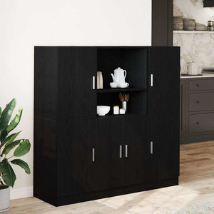 vidaXL 3 Piece Kitchen Cabinet Set Black Engineered Wood