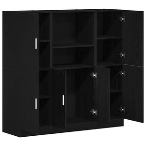 vidaXL 3 Piece Kitchen Cabinet Set Black Engineered Wood