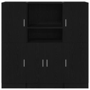 vidaXL 3 Piece Kitchen Cabinet Set Black Engineered Wood