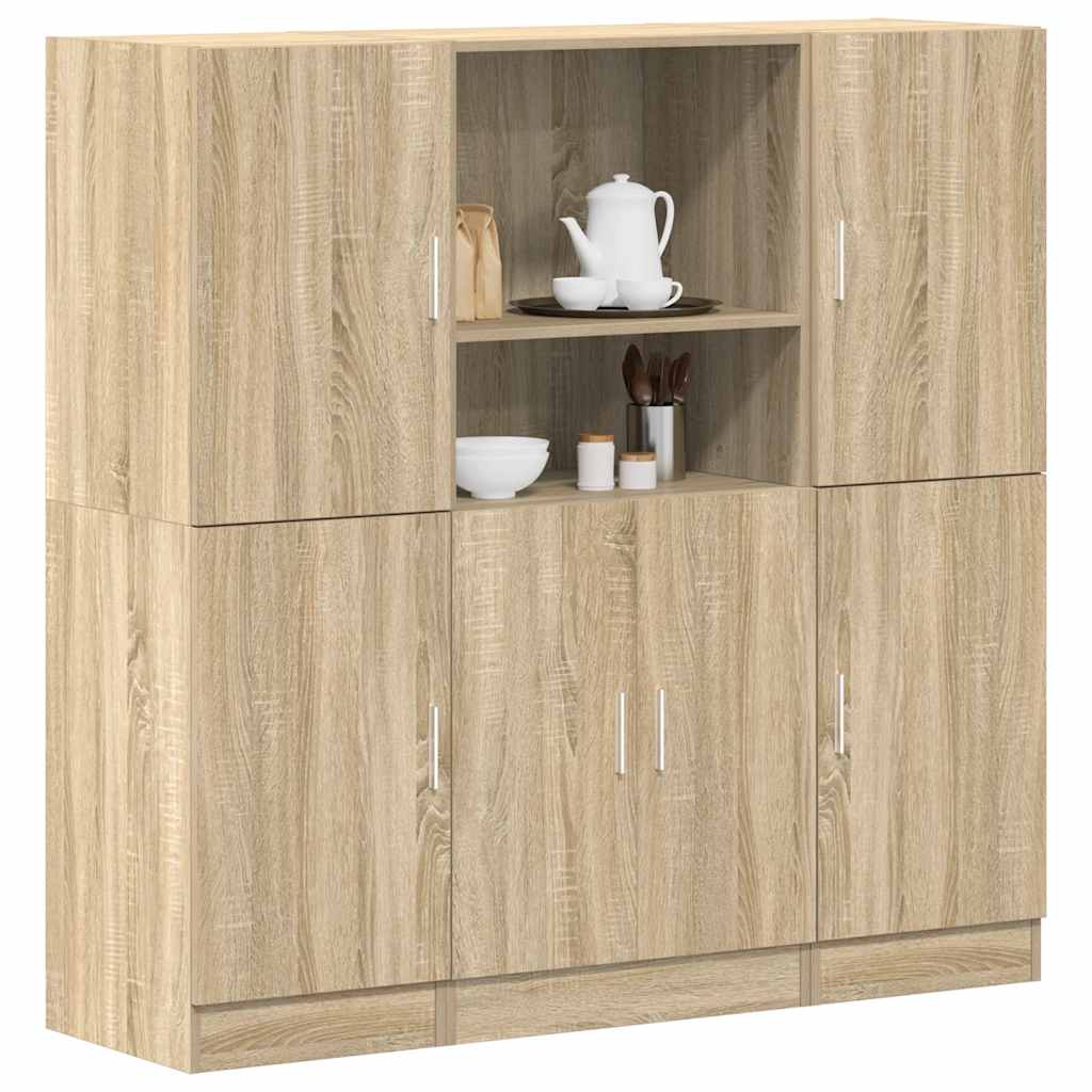 vidaXL 3 Piece Kitchen Cabinet Set Sonoma Oak Engineered Wood