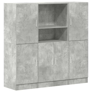 vidaXL 3 Piece Kitchen Cabinet Set Concrete Grey Engineered Wood