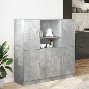 vidaXL 3 Piece Kitchen Cabinet Set Concrete Grey Engineered Wood