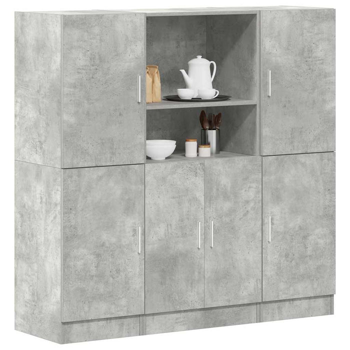 vidaXL 3 Piece Kitchen Cabinet Set Concrete Grey Engineered Wood