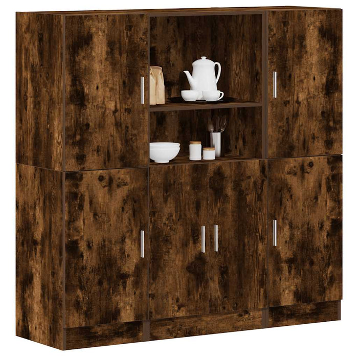 vidaXL 3 Piece Kitchen Cabinet Set Smoked Oak Engineered Wood