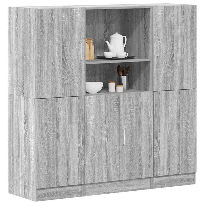 vidaXL 3 Piece Kitchen Cabinet Set Grey Sonoma Engineered Wood