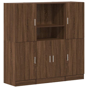 vidaXL 3 Piece Kitchen Cabinet Set Brown Oak Engineered Wood