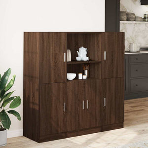 vidaXL 3 Piece Kitchen Cabinet Set Brown Oak Engineered Wood