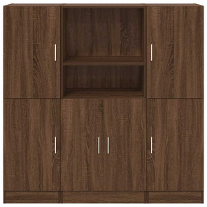 vidaXL 3 Piece Kitchen Cabinet Set Brown Oak Engineered Wood