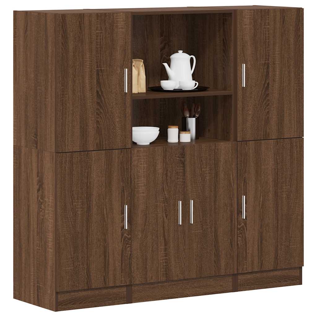 vidaXL 3 Piece Kitchen Cabinet Set Brown Oak Engineered Wood