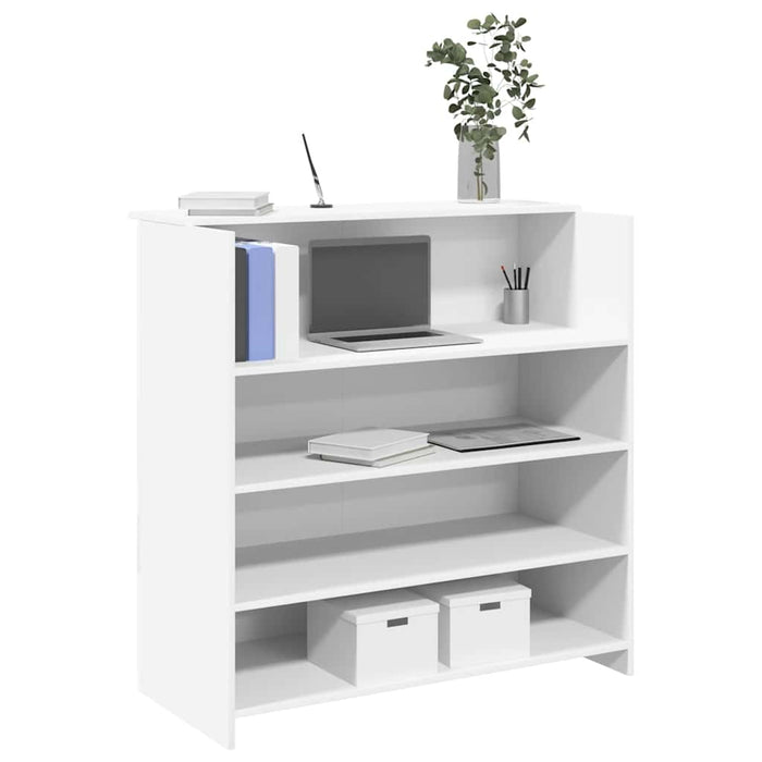 vidaXL Reception Desk White 100x50x103.5 cm Engineered Wood