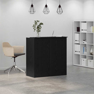 vidaXL Reception Desk Black Oak 100x50x103.5 cm Engineered Wood