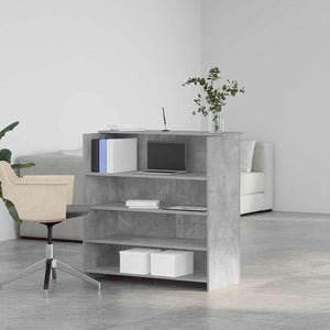 vidaXL Reception Desk Concrete Grey 100x50x103.5 cm Engineered Wood