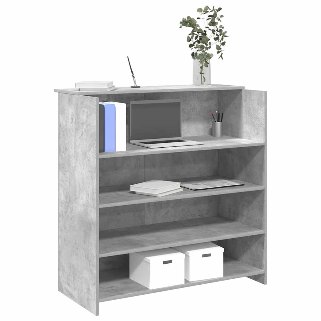 vidaXL Reception Desk Concrete Grey 100x50x103.5 cm Engineered Wood