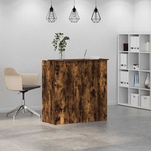 vidaXL Reception Desk Smoked Oak 100x50x103.5 cm Engineered Wood