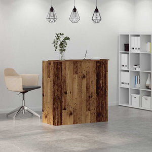 vidaXL Reception Desk Old Wood 100x50x103.5 cm Engineered Wood