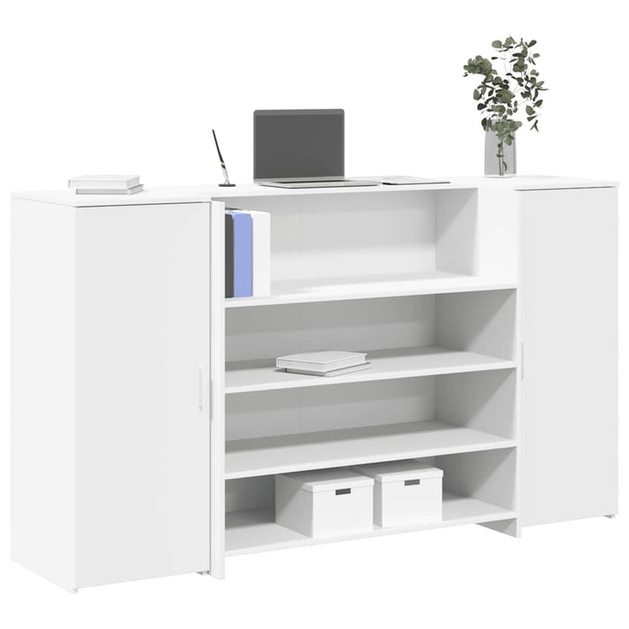 vidaXL Reception Desk White 180x50x103.5 cm Engineered Wood