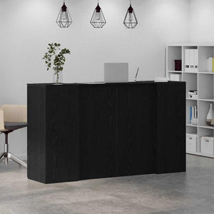 vidaXL Reception Desk Black Oak 180x50x103.5 cm Engineered Wood