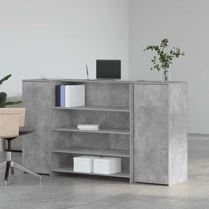 vidaXL Reception Desk Concrete Grey 180x50x103.5 cm Engineered Wood