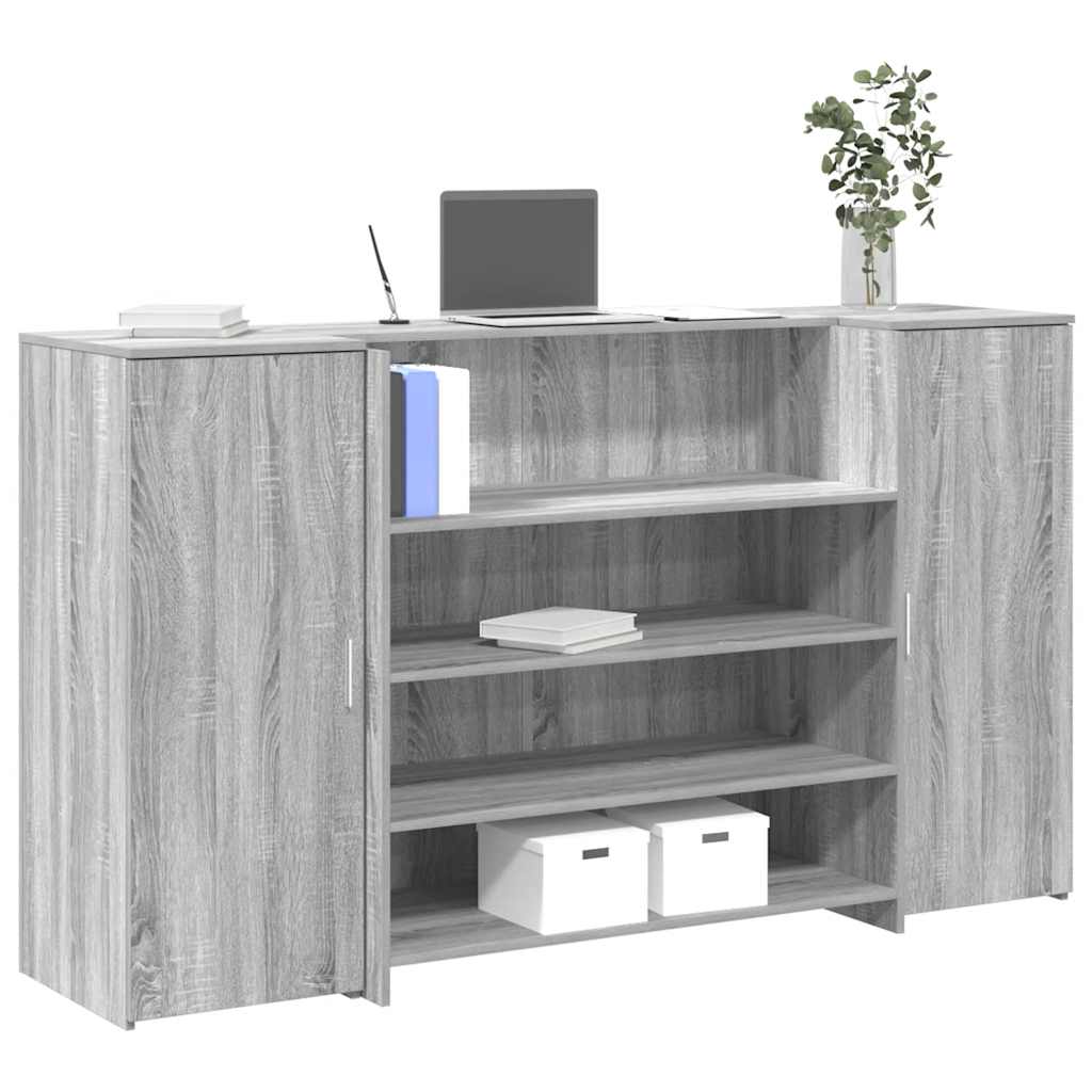 vidaXL Reception Desk Grey Sonoma 180x50x103.5 cm Engineered Wood