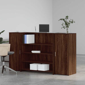 vidaXL Reception Desk Brown Oak 180x50x103.5 cm Engineered Wood