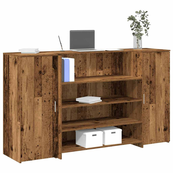 vidaXL Reception Desk Old Wood 180x50x103.5 cm Engineered Wood