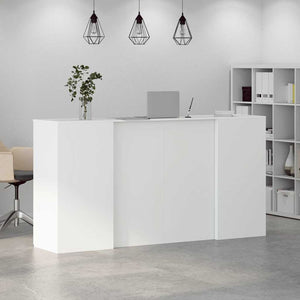 vidaXL Reception Desk White 200x50x103.5 cm Engineered Wood