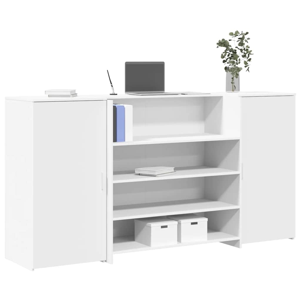 vidaXL Reception Desk White 200x50x103.5 cm Engineered Wood