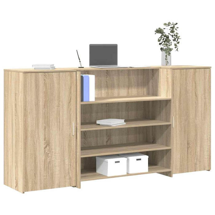 vidaXL Reception Desk Sonoma Oak 200x50x103.5 cm Engineered Wood