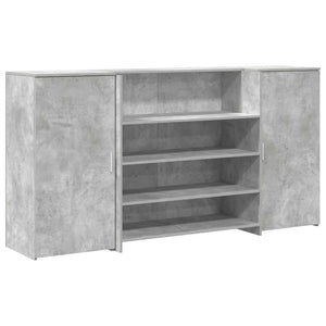 vidaXL Reception Desk Concrete Grey 200x50x103.5 cm Engineered Wood