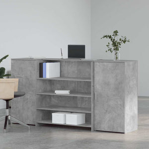 vidaXL Reception Desk Concrete Grey 200x50x103.5 cm Engineered Wood