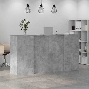 vidaXL Reception Desk Concrete Grey 200x50x103.5 cm Engineered Wood